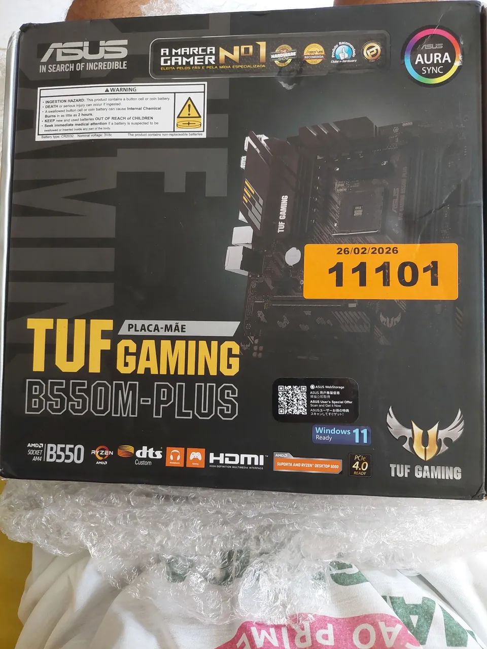 Placa mãe Asus B550M gaming plus lacrada, tem cnvs - Foto 3