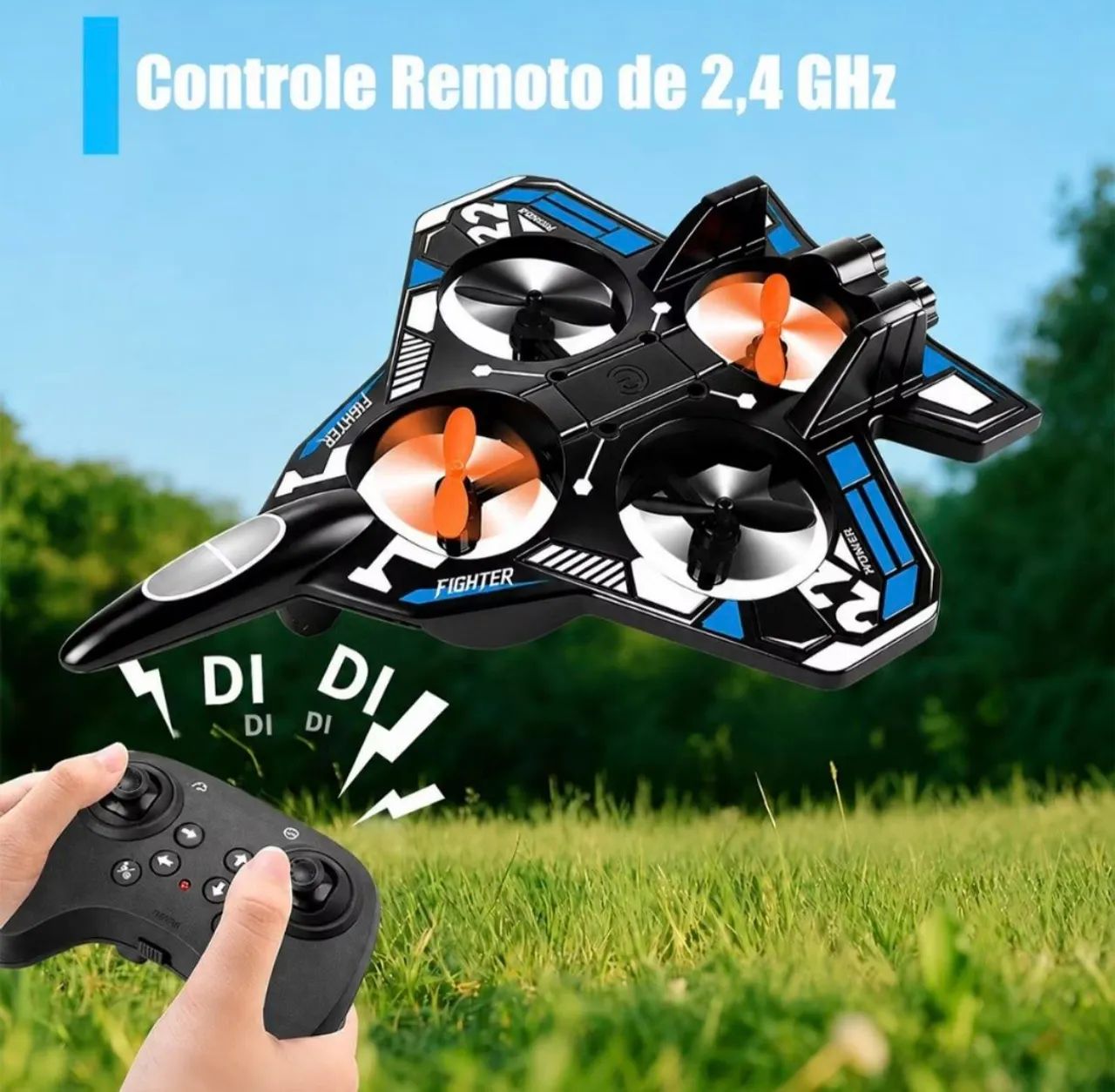 Mini Drone de Brinquedo Infantil Controle Remoto com 3 Baterias Promoção  - Foto 2