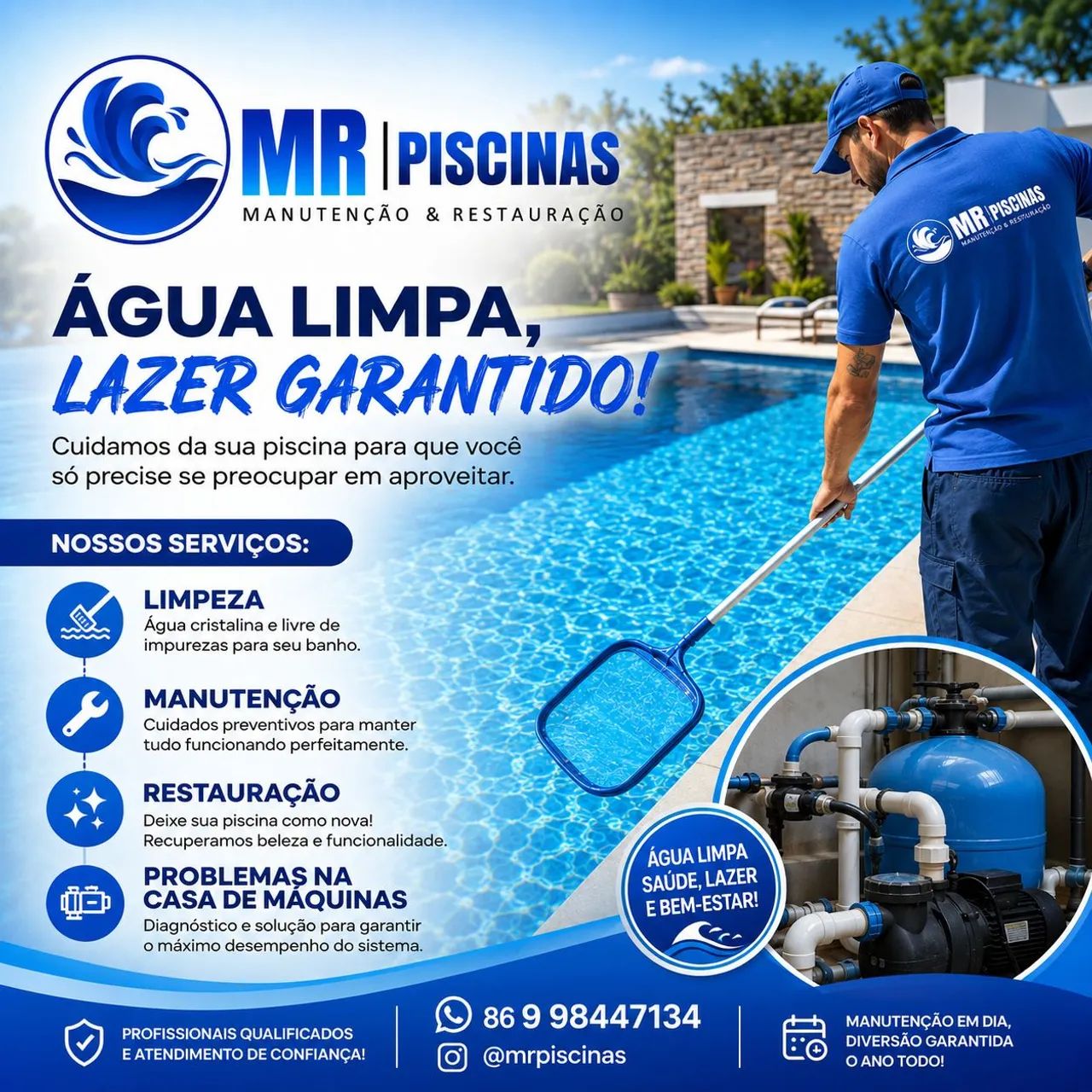 LIMPEZA E MANUTENÇÃO DE PISCINAS 