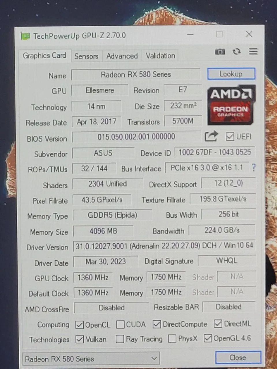 Placa de video RX 580 4GB Asus  - Foto 2