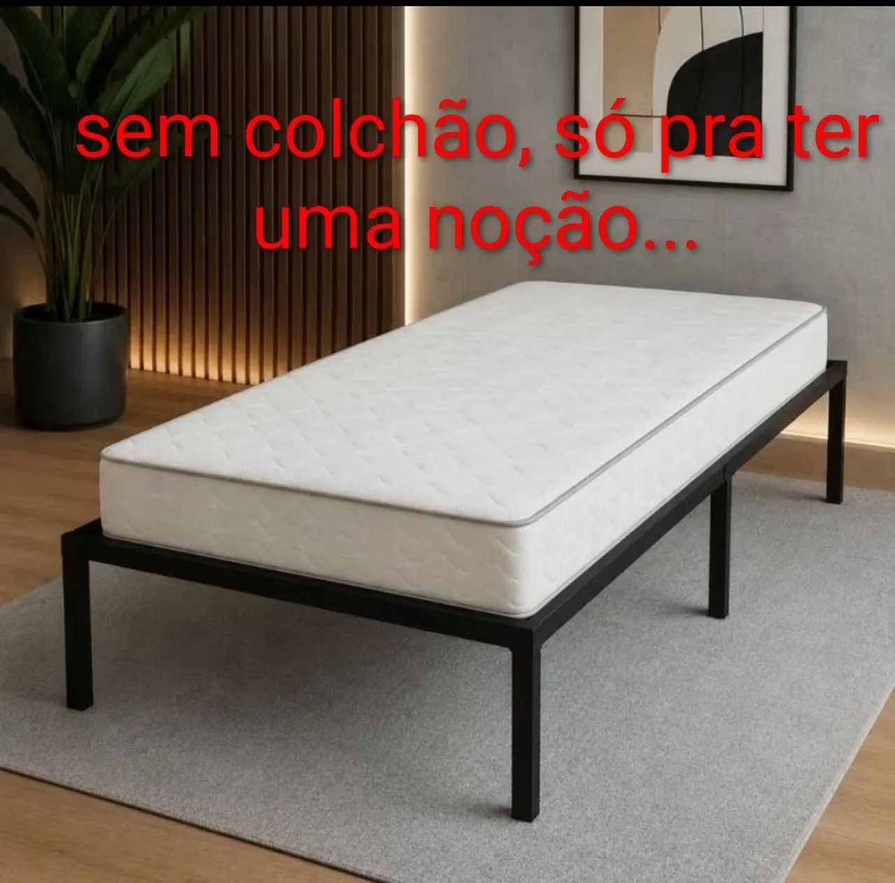 Cama solteiro nova de metal