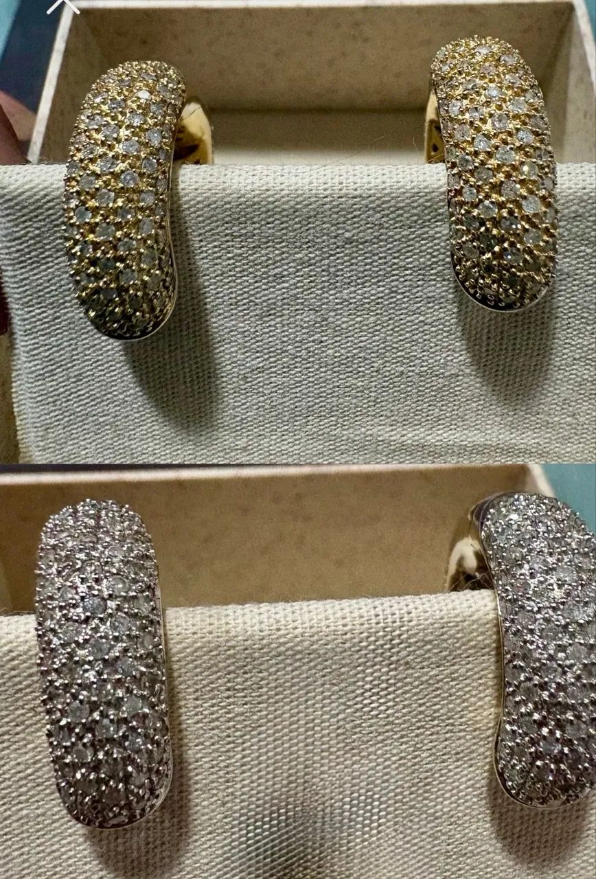 Brincos Argola Cravejados de diamantes - Foto 5