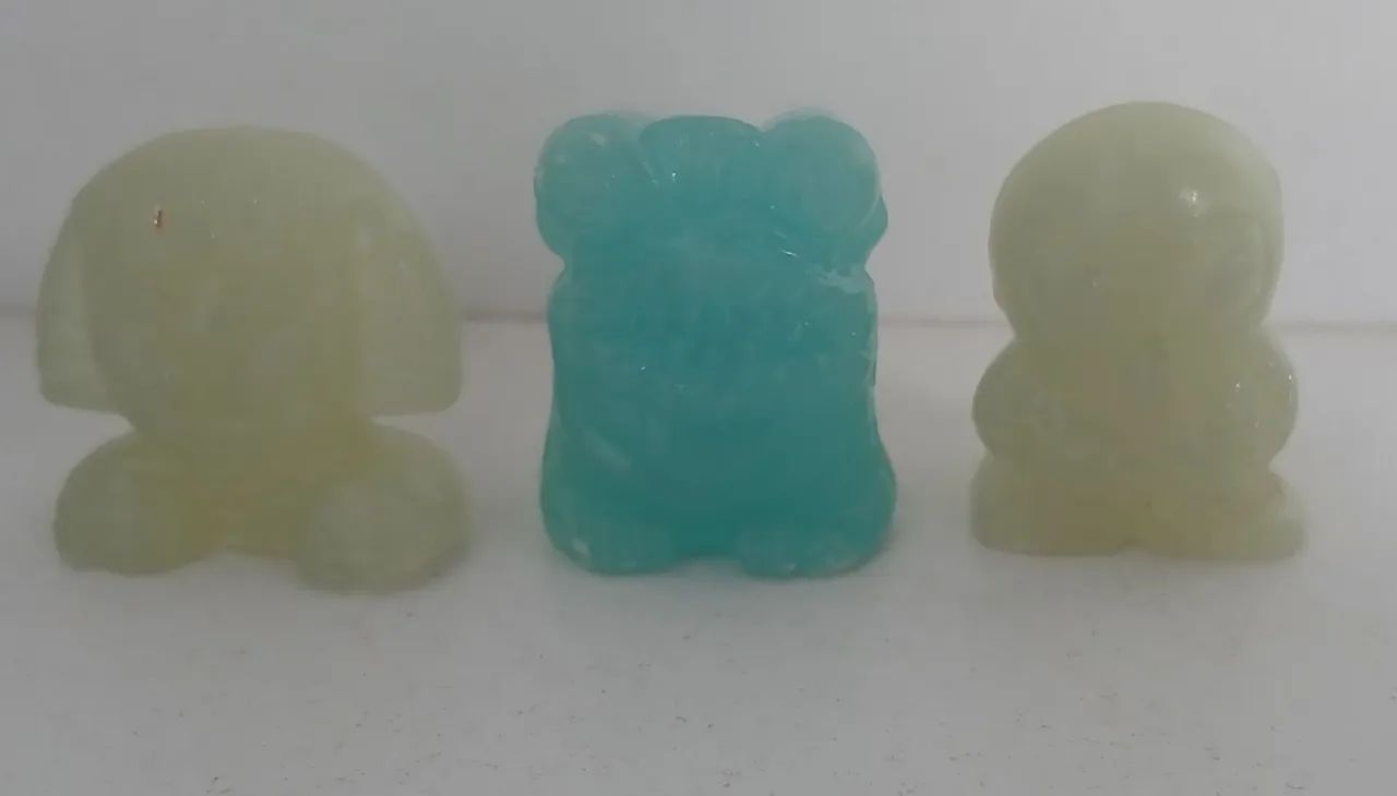 LOTE 3 BONECOS MINIATURAS ANTIGAS GELOUCOS MONSTRO ESFINGE