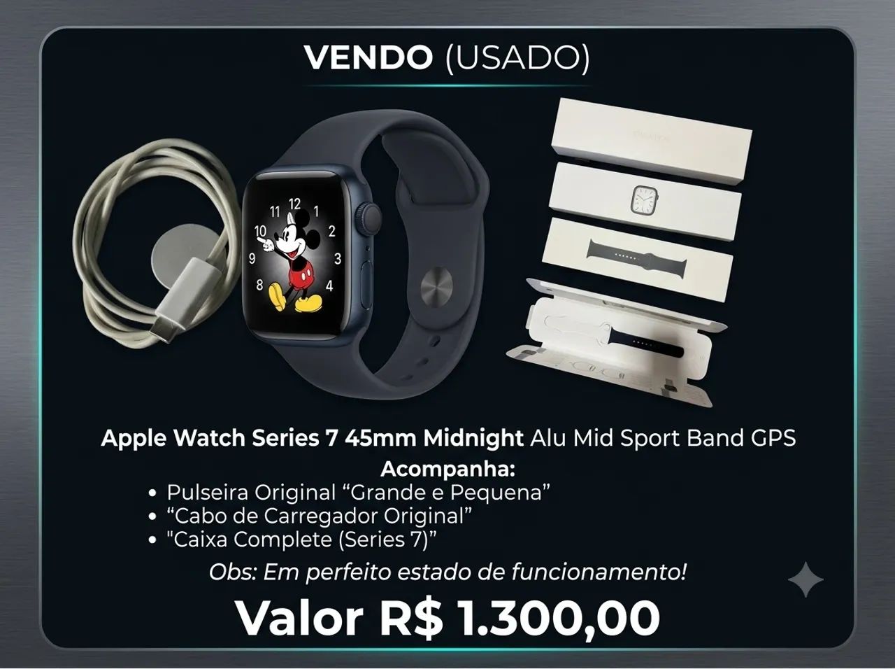 Vendo Apple Watch Series 7 45mm Midnight GPS
