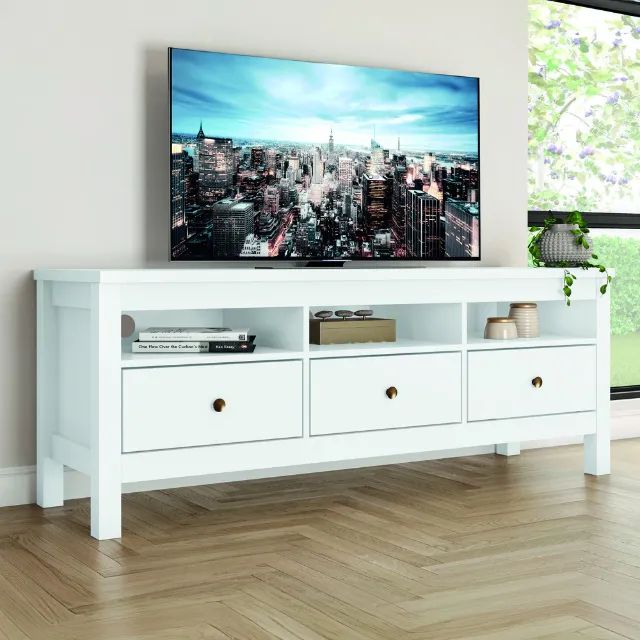 Rack Bancada Indiana para TV Até 65 Polegadas Branco ou Preto - Foto 3