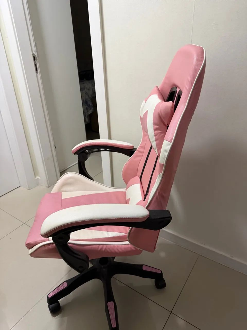Cadeira gamer rosa - Foto 4