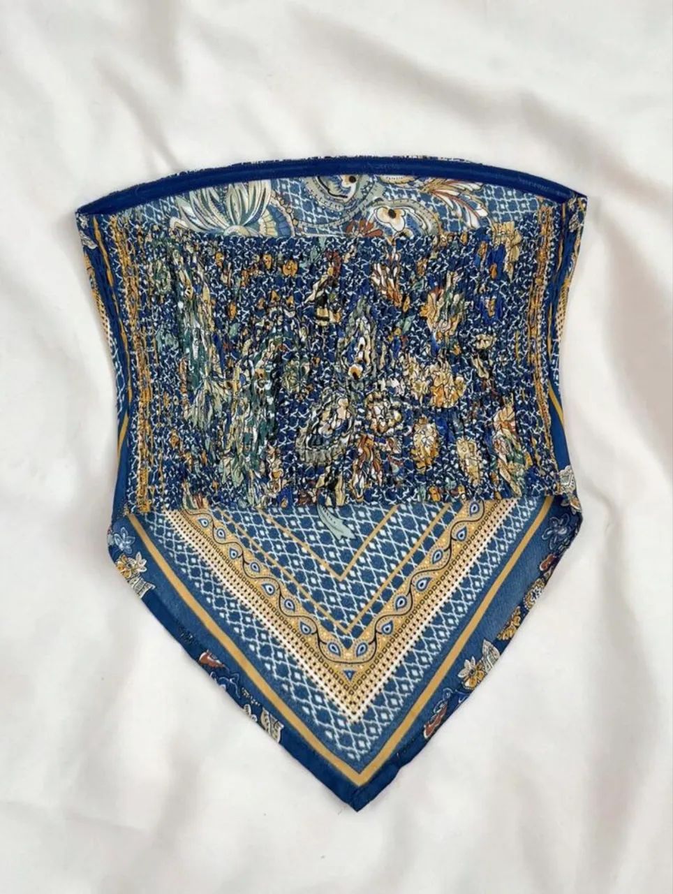 Top faixa vintage azul estampado  - Foto 2