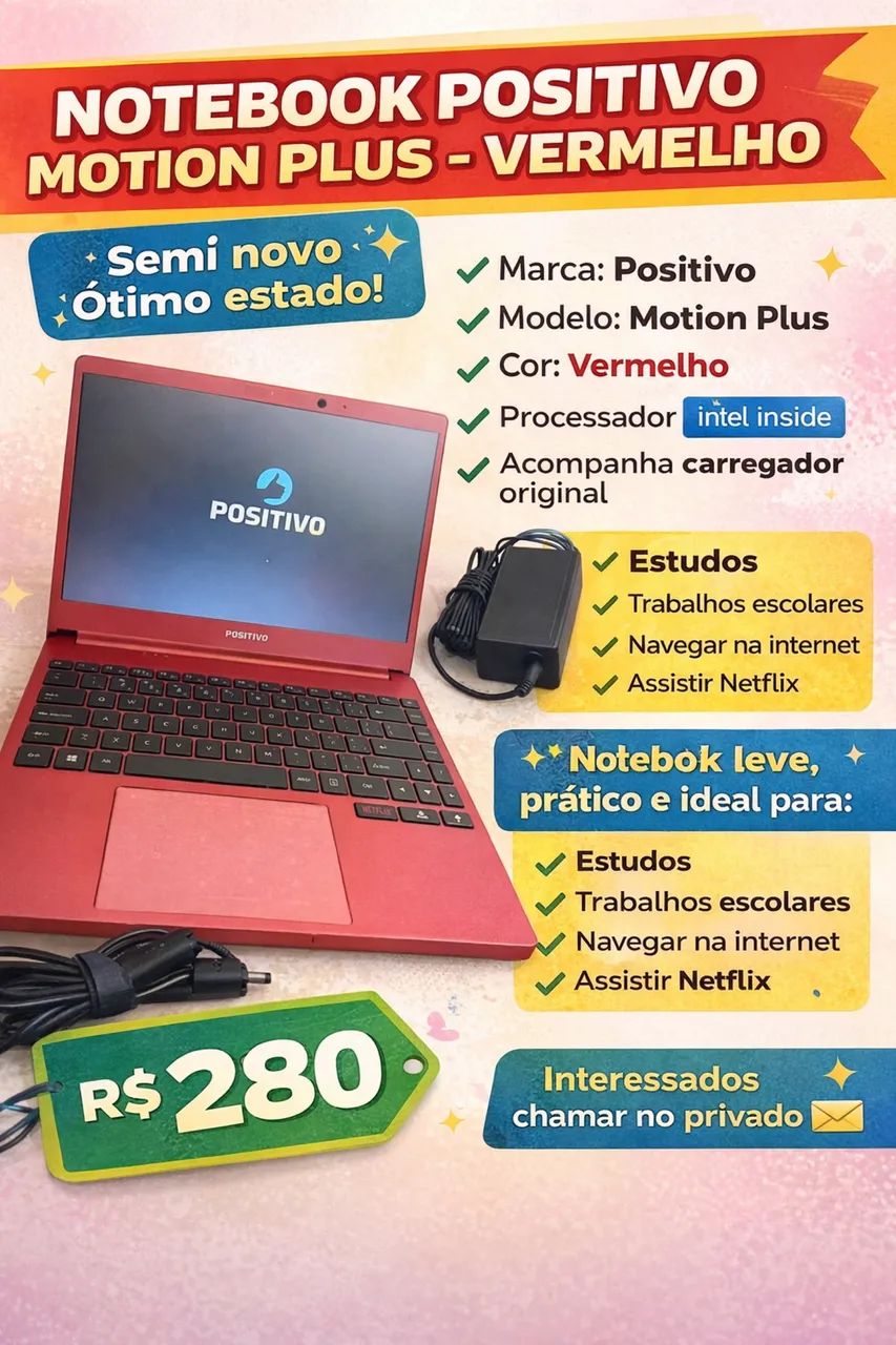 Vendo notebook POSITIVO 