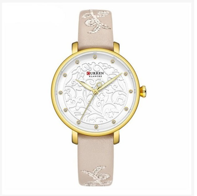 Relogio Feminino Curren C9046 - Dourado e bege - Foto 2
