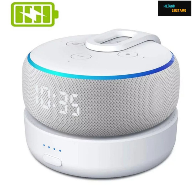 Base com bateria para Echo Dot Amazon Alexa Branco