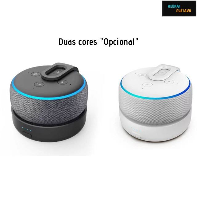 Base com bateria para Echo Dot Amazon Alexa Branco - Foto 3