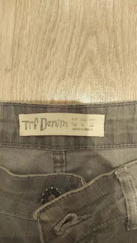 calça jeans cinza zara tamanho 36 - Foto 2