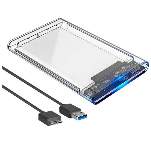 Case Gaveta Usb 3.0 Para Hd Notebook e Ssd Sata 2.5 - Transparente