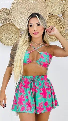 Conjunto Xadrez Shein - Tam Gg - 2 Peças - Verão, Praia, Campo