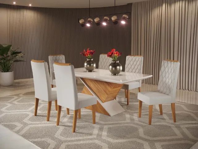 sala mesa jantar com 6 cadeiras 180x90 cm - Foto 2
