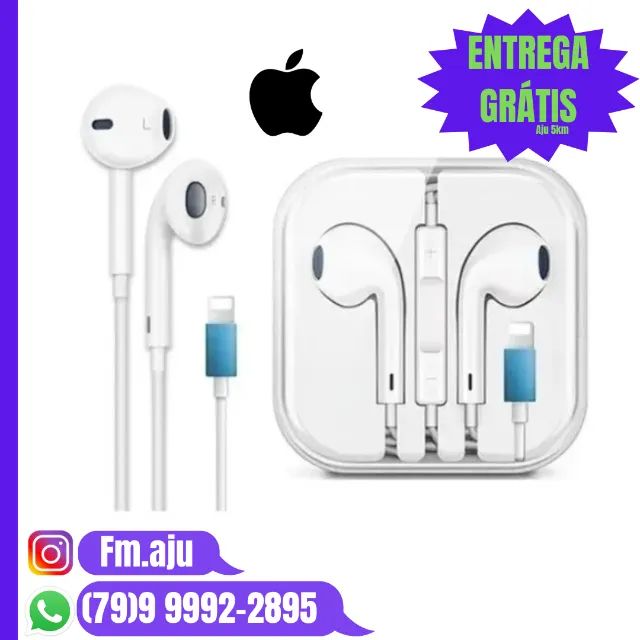 Fone de ouvido com fio para Iphone- Novo / Entrega Grátis 8km/ Garantia