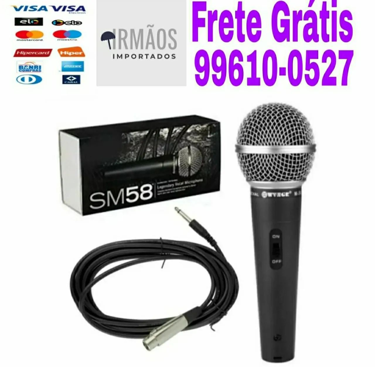 Microfone Com Fio Profissional Metal