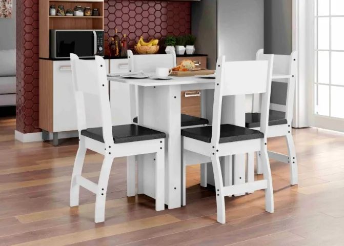Mesa Milano com 4 Cadeiras - Entrega Rápida