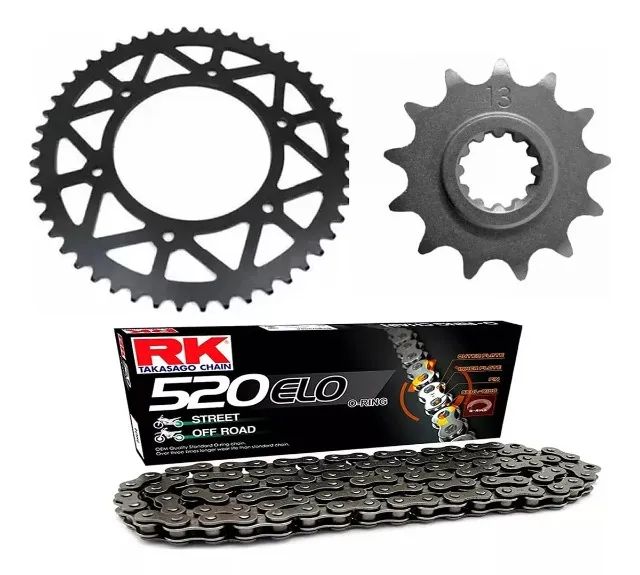 Kit Transmissão Relacão KTM Husaberg Husqvarna 520x116x48x13 C/Retentor Prata Red Dragon