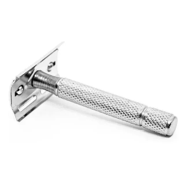 Barbeador navalha metal Cabeça Flexível E Lâmina Cabo Desmontável barba e cabelo - Foto 6