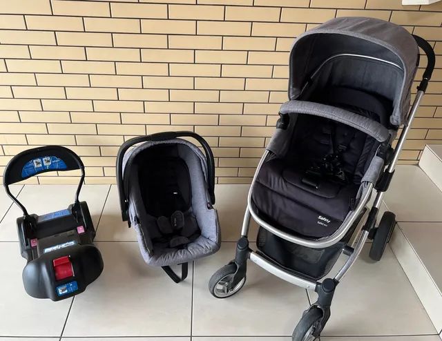 Carrinho de Bebê Travel System Infanti Epic Lite Trio Grey Classic + Base Isofix 