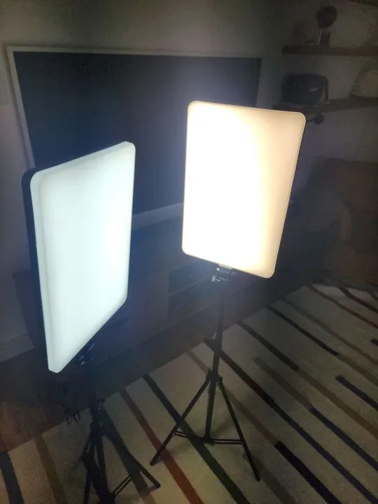 2 paineis LED 44cm Iluminação para Fotos Vídeos - Foto 4