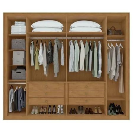 Guarda-roupa 6 Portas 6 Gavetas 100% Mdf Imperatore Amêndoa Clean/Off White - Foto 4