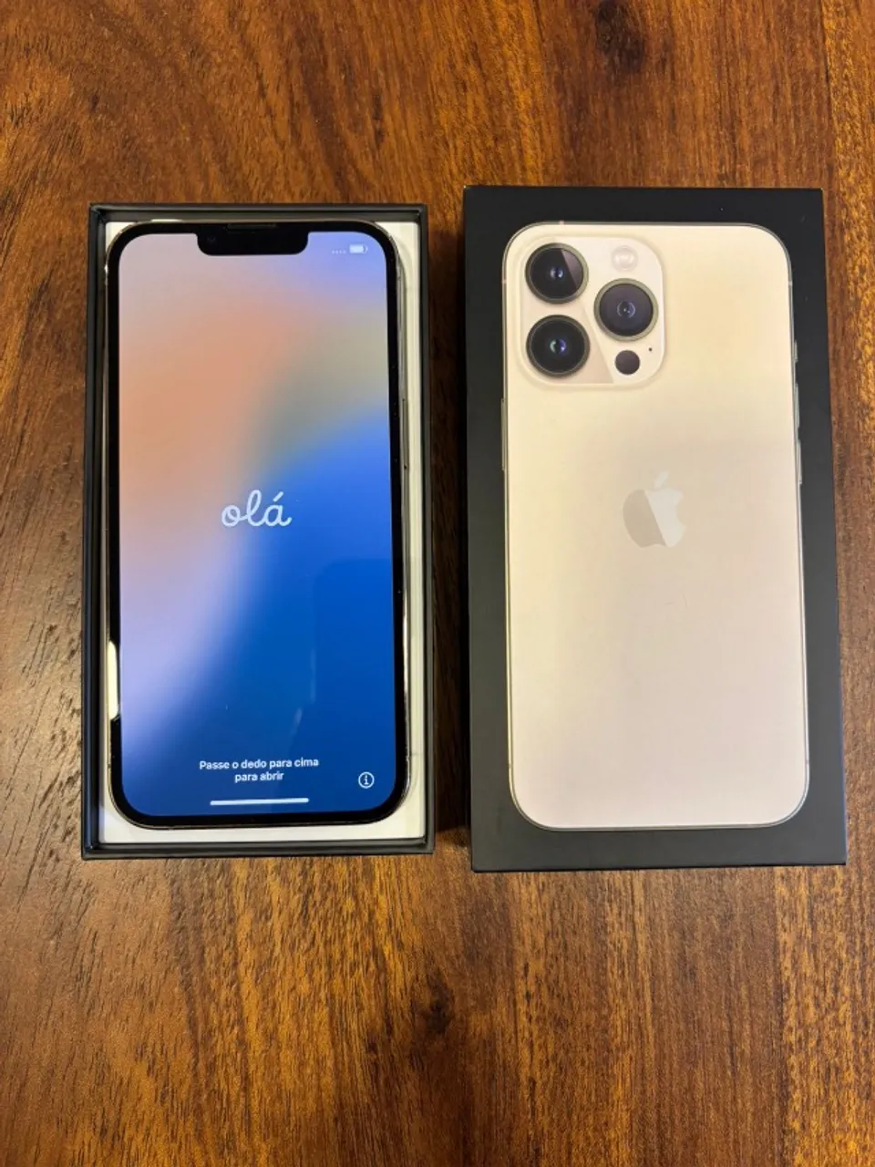 iPhone 13 Pro dourado ótimo estado 128 MB