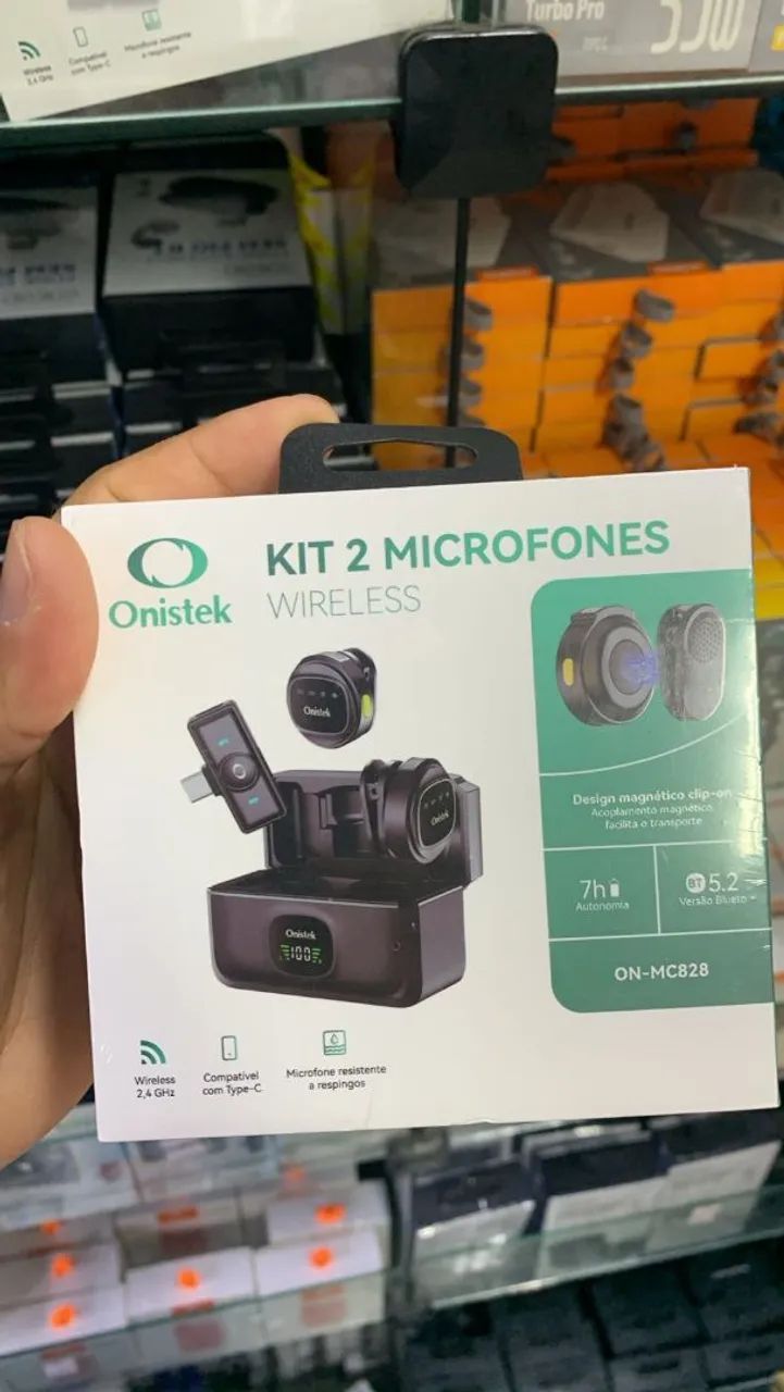  Microfone de lapela profissional duplo  Onistek - ENTREGA GRÁTIS 