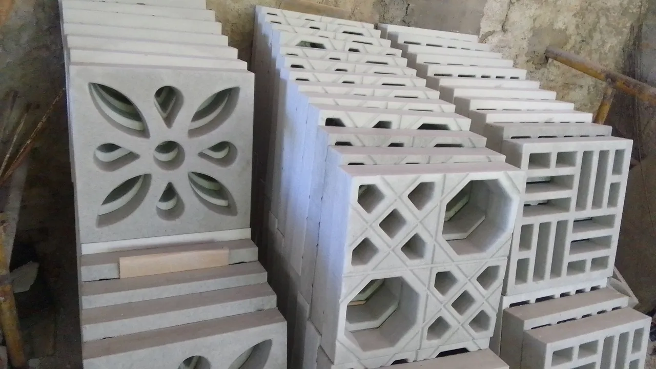 Blocos vazados decorativos para construção