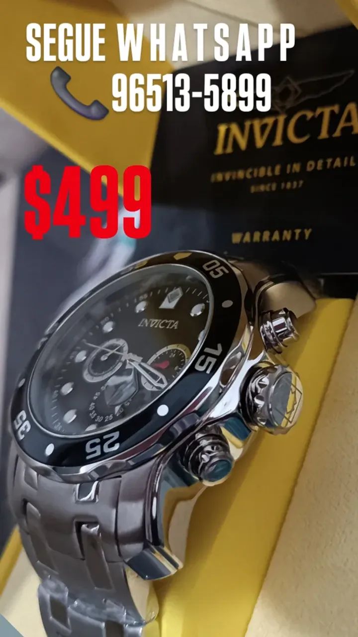 Relógio INVICTA Pro Diver Prata Modelo 0069 ENTREGAMOS  - Foto 3