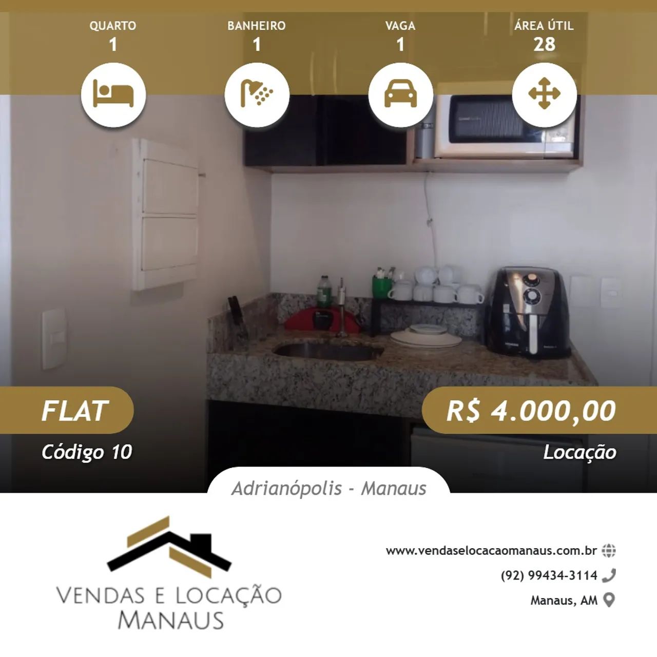 Aluguel R$ 4.000,00 no Flat  Quality  Mobiliado Hotel Manaus  Adrianópolis