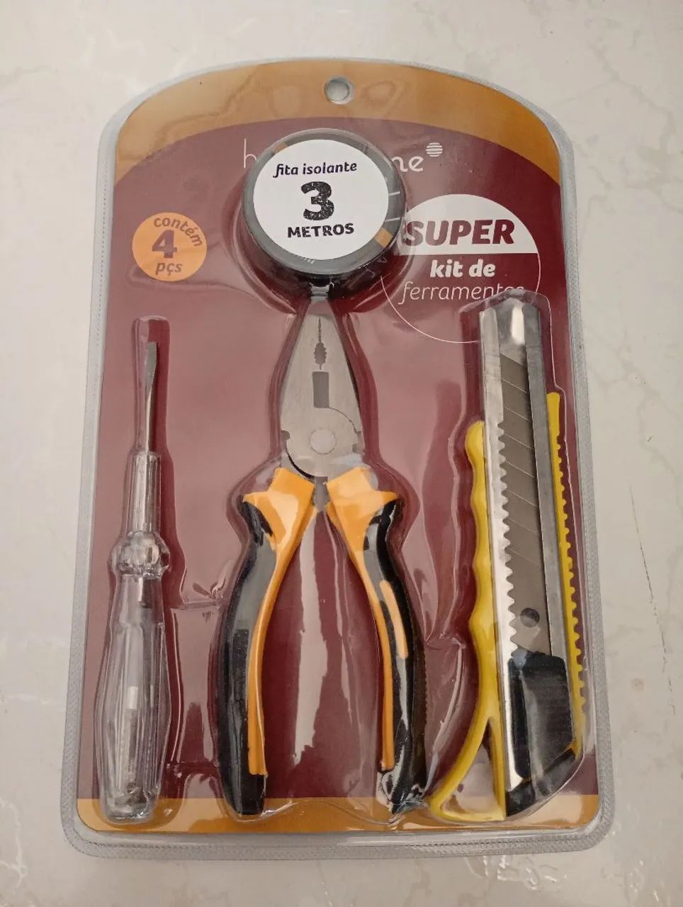 Kit ferramentas com chave de teste rede elétrica