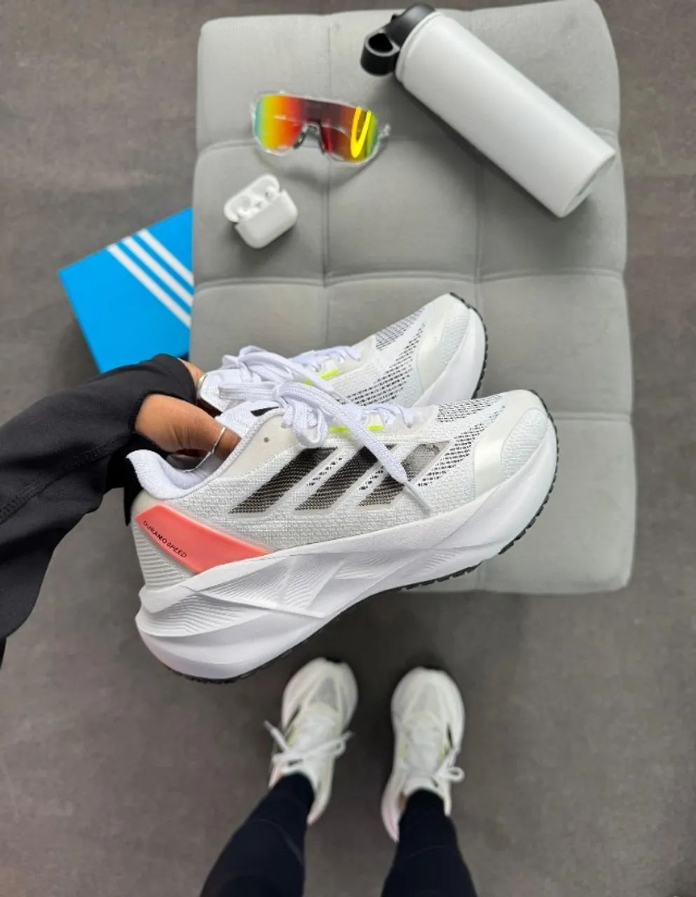 Tênis Adidas Duramo Speed Branco/Goiaba Feminino Premium - Foto 2