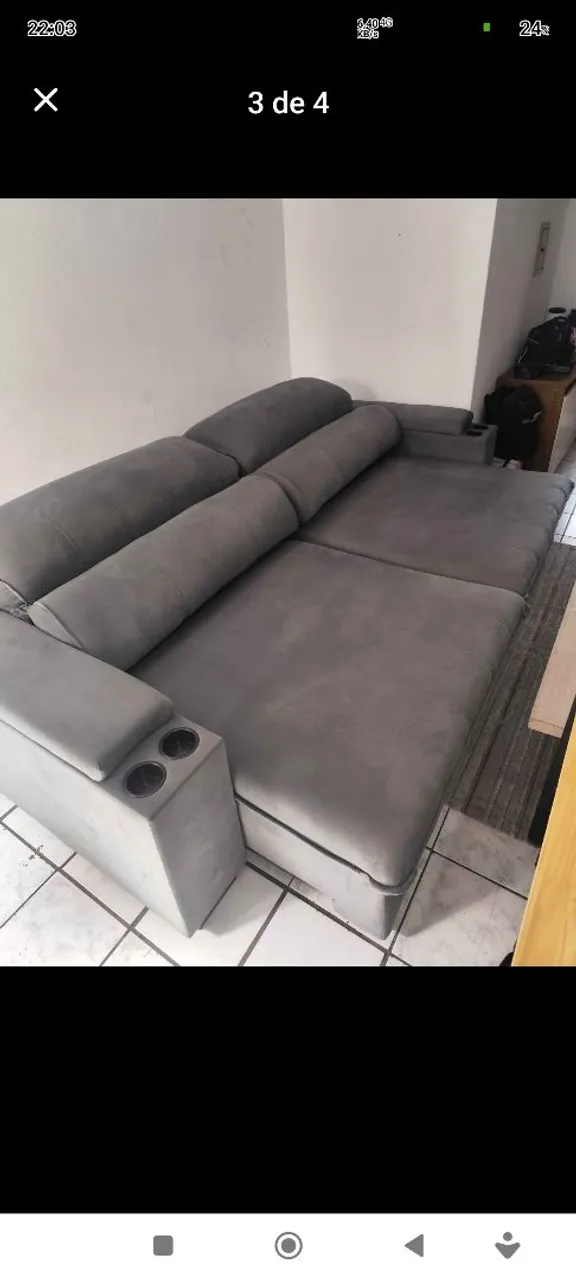Sofá retrátil de 2,90cm super confortável