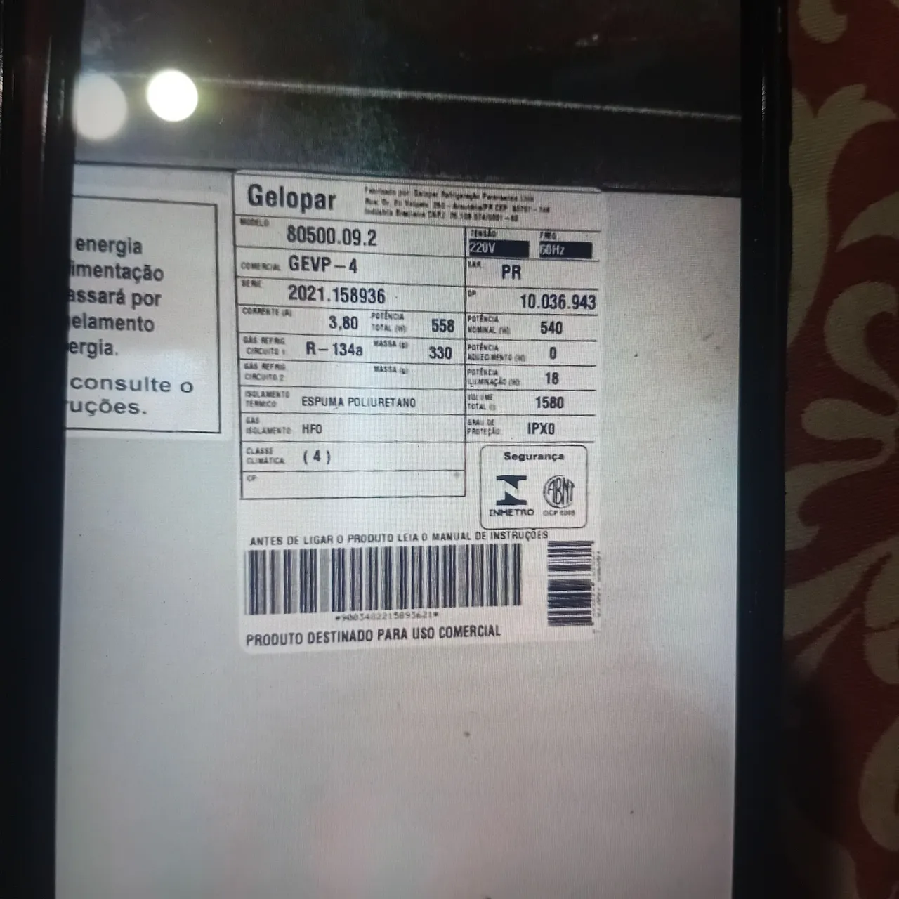Refrigerador ótimo para comércio ou mini Box.
