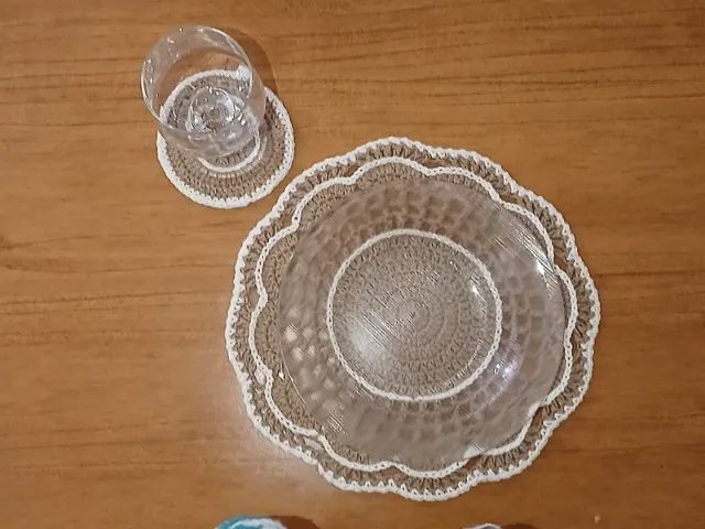mesa posta de crochê - Foto 4