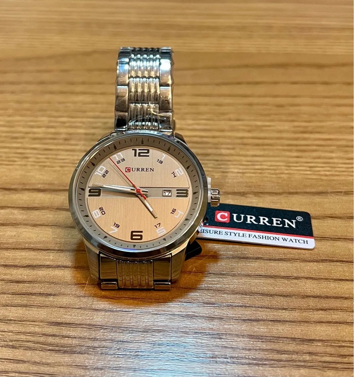 Relógio Curren 8411 Masculino - Aço Inoxidável Prata com Cinza - Foto 3