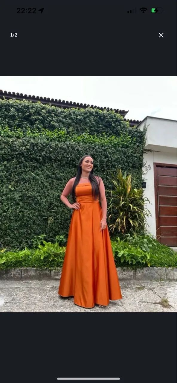 Vestido festa terracota