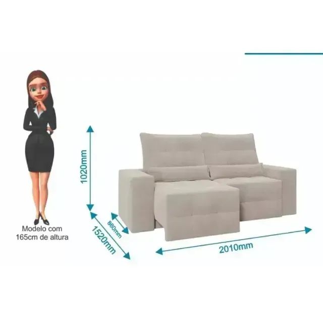 Sofá retratil e reclinavel lisboana Cinza novo PAGAMENTO SO NA ENTREGA - Foto 3