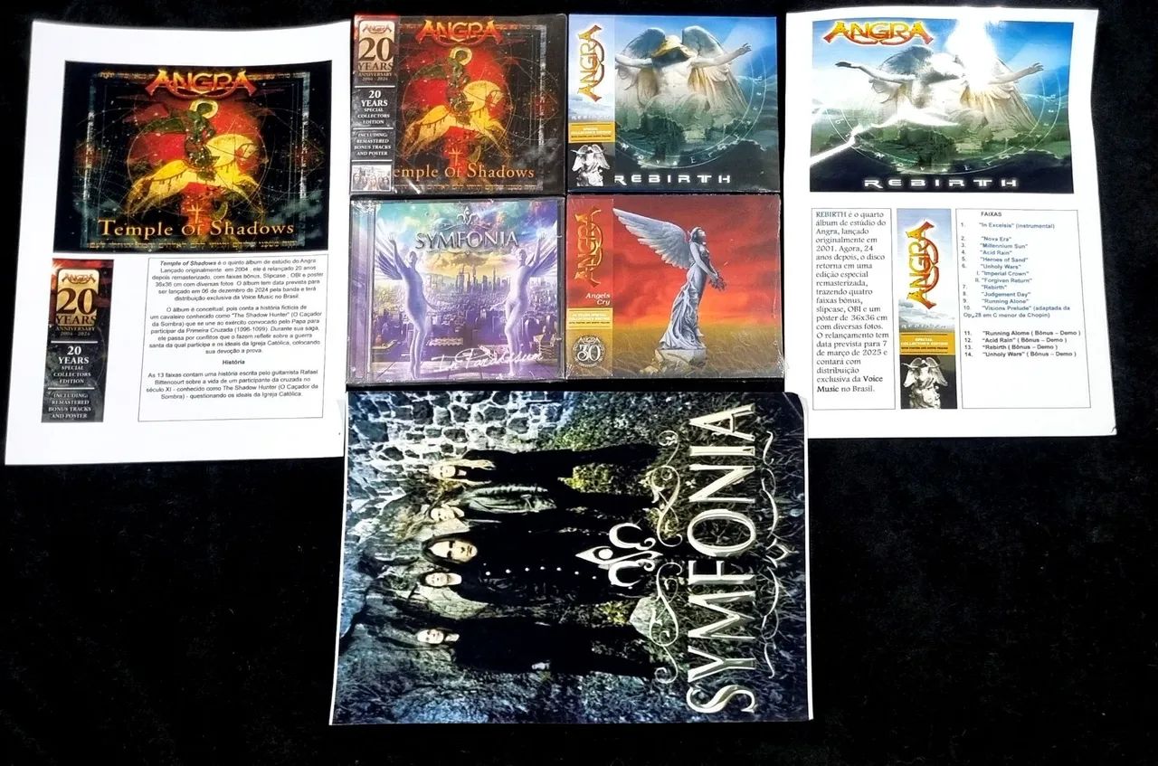 Coleção CDs Angra - Temple of Shadows, Rebirth e mais