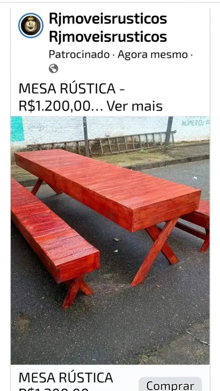 Mesa de Jantar de Madeira com Banco65171911797249124