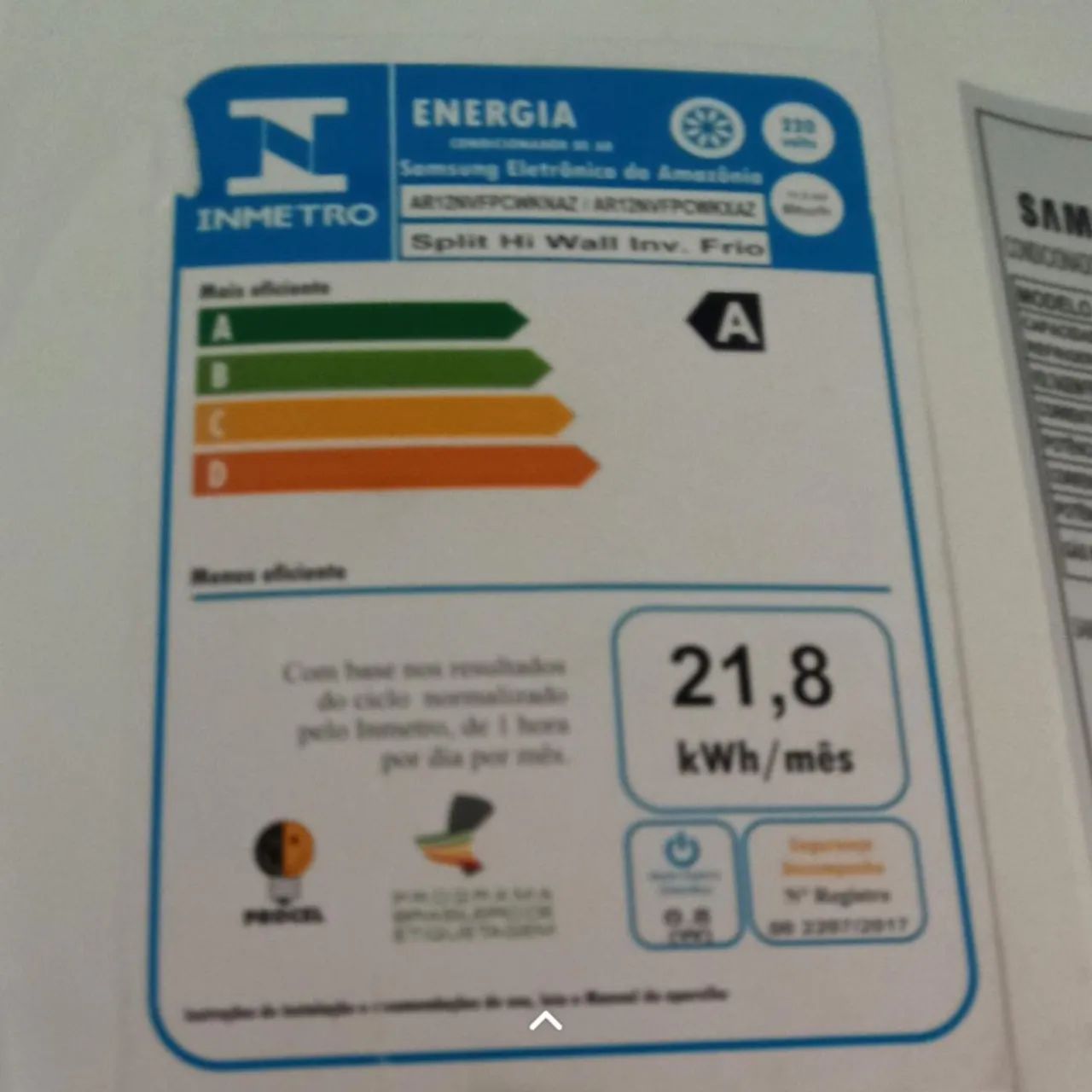 Ar-condicionado Samsung Split Digital Inverter 8-polos 11.500 BTUs Frio - Foto 2