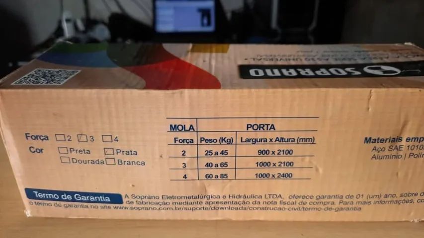 Dobradiça para porta de pressão, Mola aérea Soprano ação 3 A530 nova - Foto 3