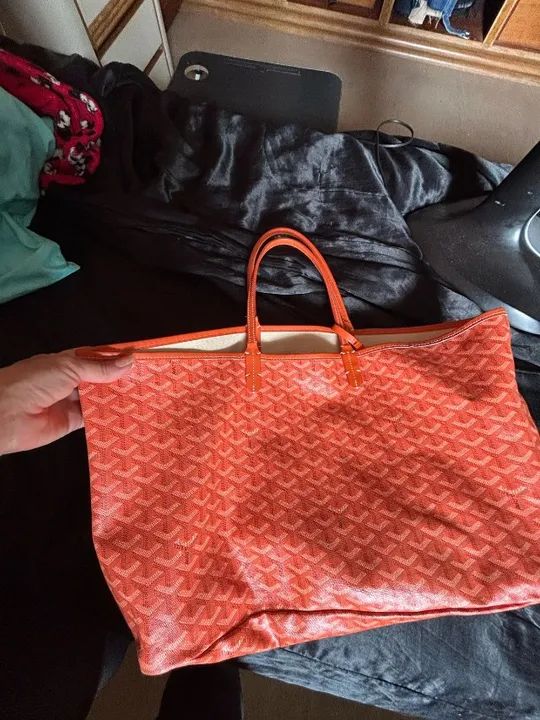 Bolsa 1 linha Goyard laranja grande ! Otimo estado ! - Foto 4