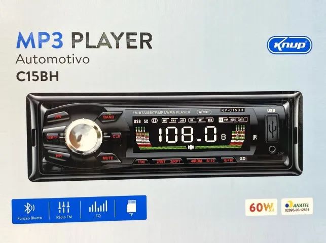 Som Automotivo Bluetooth Auto Radio Som Carro Kp-C15bh - Foto 2