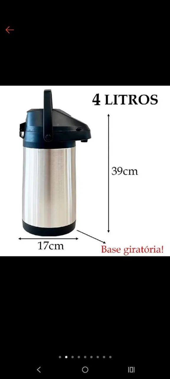Garrafa Térmica de Aço Inox com Bomba - Foto 4