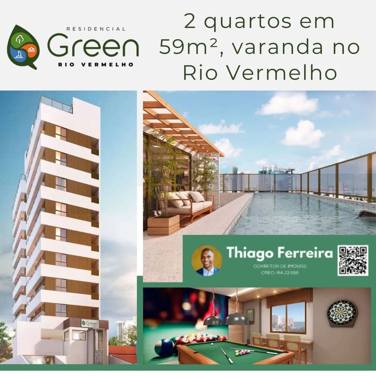 Green Rio Vermelho, Apartamentos Com 2 Quartos Em 59M² E 1 Vaga De Garagem. T4QKHF - Foto 2