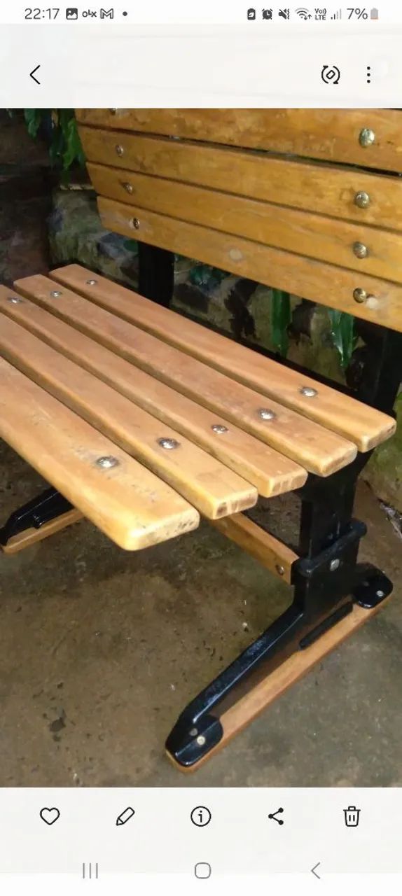 Banco de madeira vintage para decoração - Foto 3