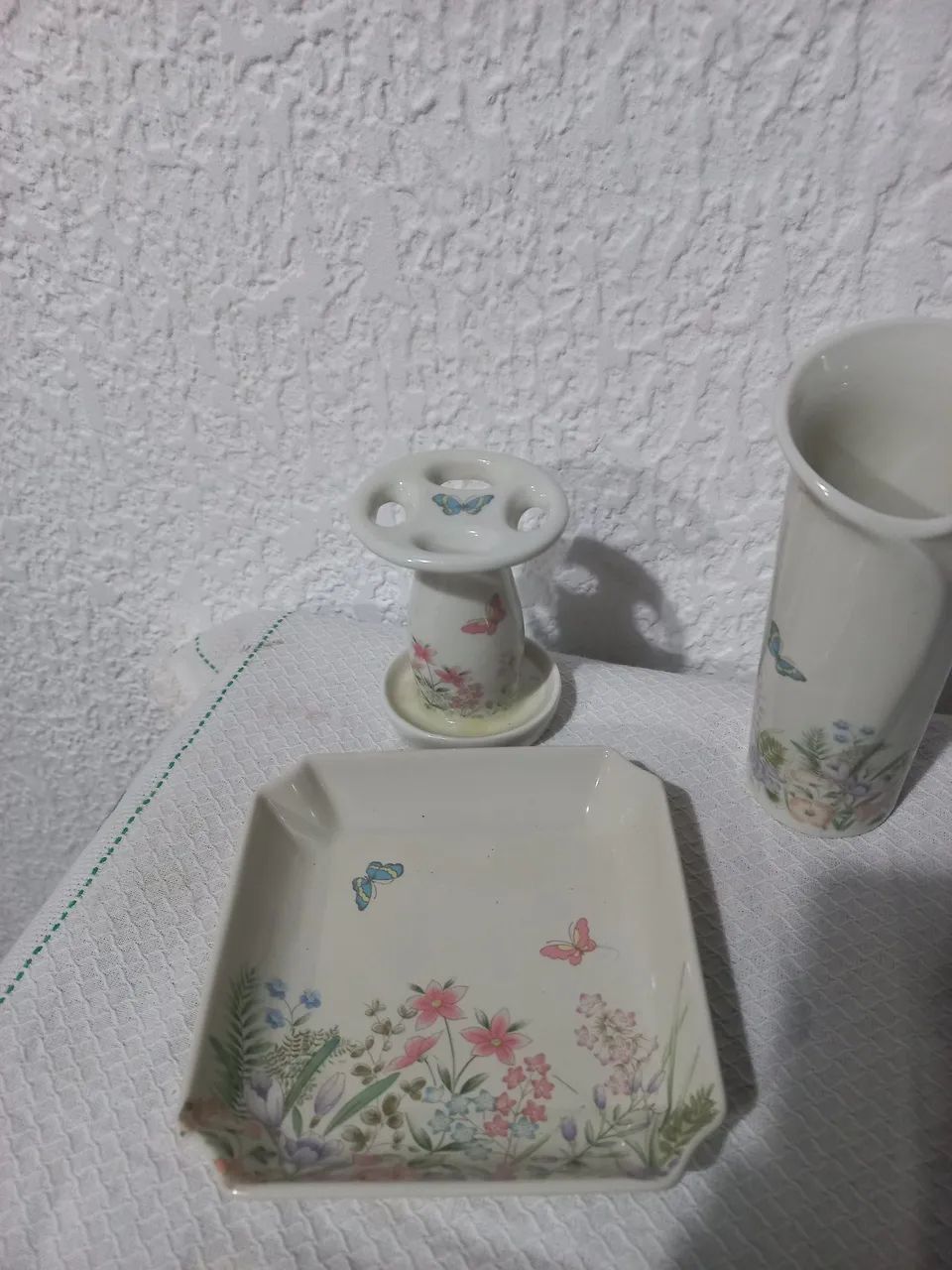 Conjunto de porcelana japonesa vintage com tema floral e borboletas shibata - Foto 2
